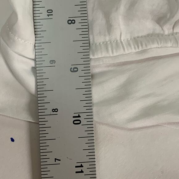 Saints Secrets L Womens White Ruffle Short Sleeve Tie Up Back Crop Top Boho - Picture 8 of 10